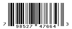 UPC barcode number 798527476643