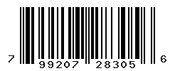 UPC barcode number 799207283056