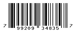 UPC barcode number 799209348357