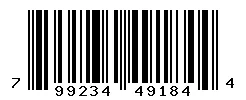 UPC 799234491844 barcode image