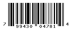 UPC barcode number 799430047814