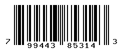 UPC barcode number 799443853143