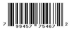 UPC barcode number 799457754672