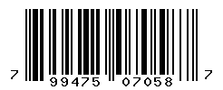 UPC barcode number 799475070587