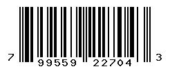 UPC barcode number 799559227043