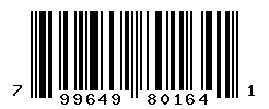 UPC barcode number 799649801641