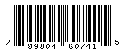 UPC barcode number 799804607415