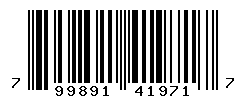 UPC barcode number 799891419717