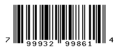 UPC barcode number 799932998614