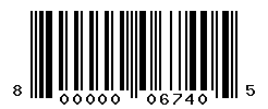 UPC barcode number 800000067405 lookup