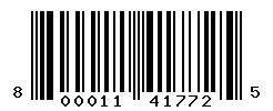 UPC barcode number 800011417725