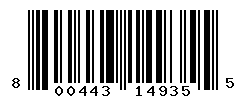 UPC barcode number 800443149355