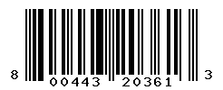 UPC barcode number 800443203613