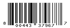 UPC barcode number 800443379677