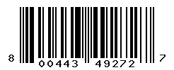UPC barcode number 800443492727