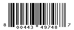 UPC barcode number 800443497487