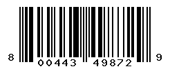 UPC barcode number 800443498729