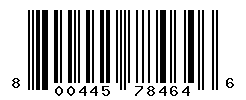 UPC barcode number 800445784646