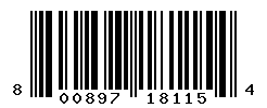 UPC barcode number 800897181154