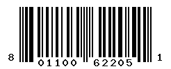 UPC barcode number 801100622051