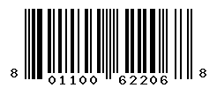 UPC barcode number 801100622068