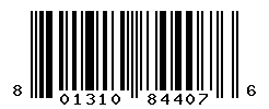 UPC barcode number 801310844076