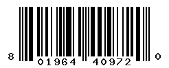 UPC barcode number 801964409720