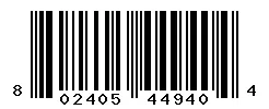 UPC 802405449404 barcode image