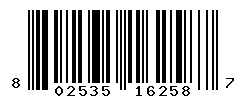 UPC barcode number 802535162587