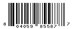 UPC barcode number 804059855877