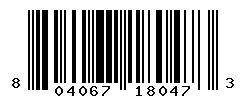 UPC barcode number 804067180473