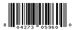 UPC barcode number 804273059600