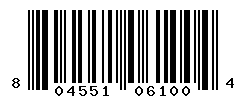 UPC barcode number 804551061004