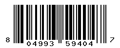 UPC barcode number 804993594047