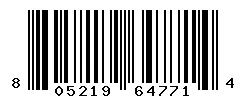 UPC barcode 805219647714