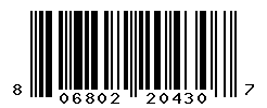 UPC barcode number 806802204307