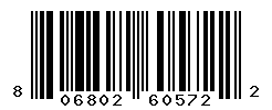 UPC barcode number 806802605722