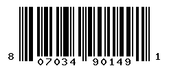 UPC barcode number 807034901491