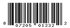 UPC barcode number 807205012322