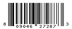 UPC barcode number 809046272873