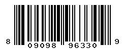 UPC barcode number 809098963309