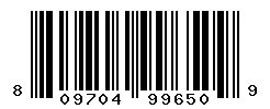 UPC barcode number 809704996509