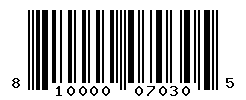 UPC barcode number 810000070305