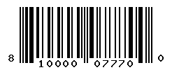 UPC barcode number 810000077700