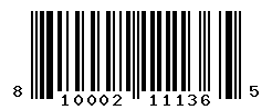 UPC barcode number 810002111365