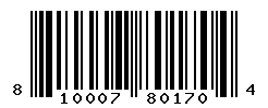 UPC barcode number 810007801704