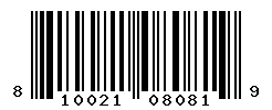 UPC barcode number 810021080819