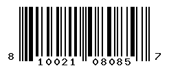 UPC barcode number 810021080857