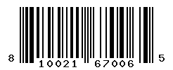 UPC barcode number 810021670065