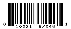 UPC barcode number 810021670461